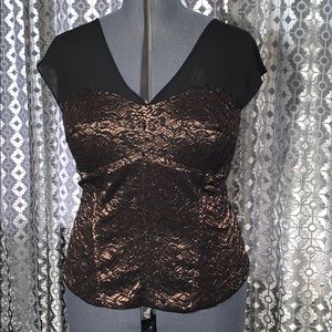 Lace & Metallic Corset Top